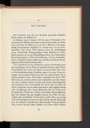 VI Das Vaterland