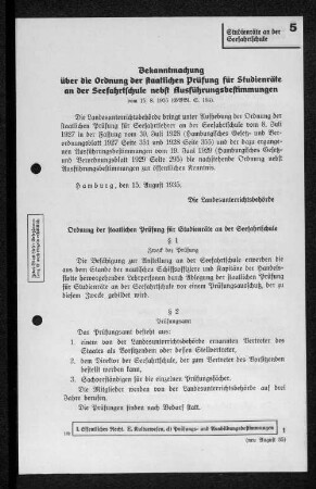 5 Studienräte an der Seefahrtschule