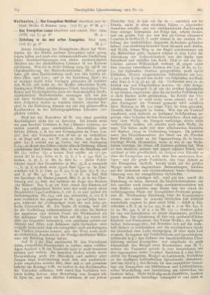 615-621 [Rezension] Wellhausen, Julius, Das Evangelium Lucae übersetzt und erklärt