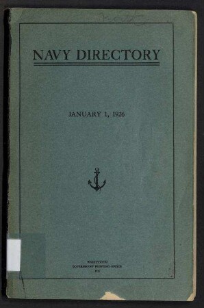 Navy Directory - Officers of the United States Navy and Marine Corps, January 1, 1926.