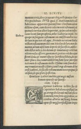 Develatur Lutheri malitia, qui negat mißam bonum opus eße et sacrificium. Cap. 5.