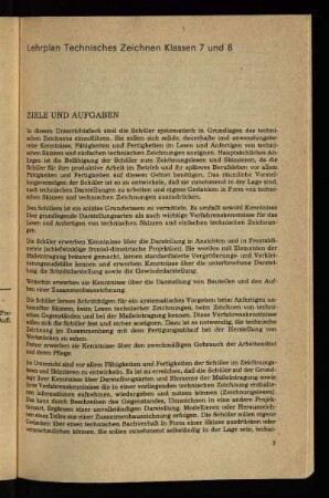 Lehrplan Technisches Zeichnen Klassen 7 und 8