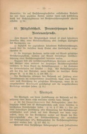 III. Mitgliedschaft, Voraussetzungen des Rentenanspruchs