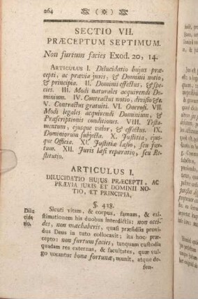 Sectio VII. Praeceptum Septimum.