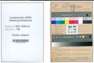 Entnazifizierung Helene Encke , geb. 15.11.1897 ()