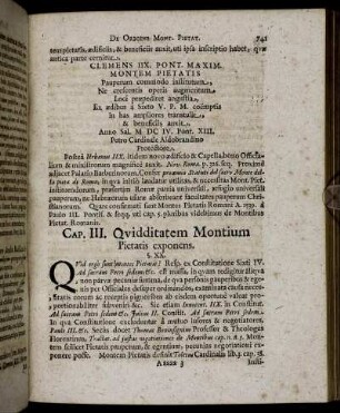 Cap. III. Ovidditatem Montium Pietatis expones.