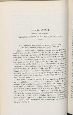Tredje Afsnit. Septbr. 1830-Maj 1838. Stænderforfatningen Og Dens Nærmeste Virkninger.