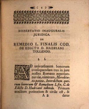 Diss. inaug. iur. de remedio L. finalis Cod. de edicto D. Hadriani tollendo