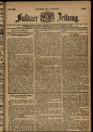 Ausgabe vom Samstag, den 07. November 1885.