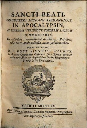 In Apocalypsin, ac plurimas utriusque foederis paginas commentaria