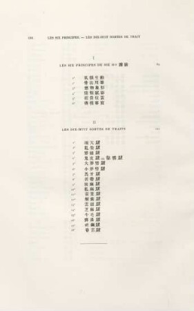 Les six principes. - Les dix-huit sortes de trait