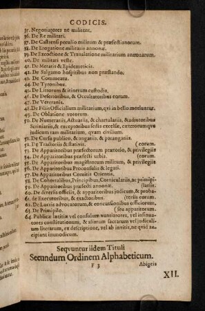 F3r-H6v, Sequuntur iidem Tituli Secundum Ordinem Alphabeticum.