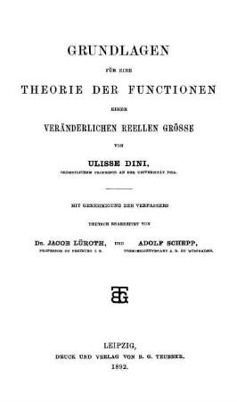 Grundlagen für eine Theorie der Functionen einer veränderlichen rellen Grösse