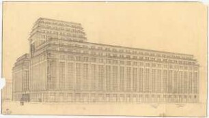 Verlagshaus des Scherl-Verlages, Berlin: Perspektivische Ansicht Ecke Jerusalemer - Zimmerstraße
