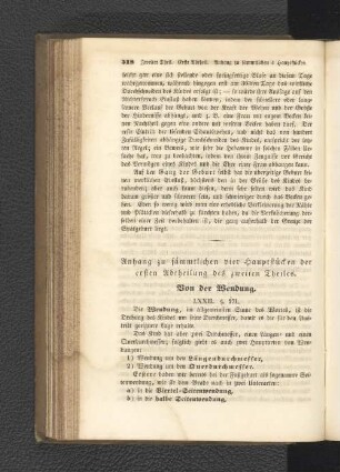 Anhang zu sämmtlichen vier Hauptstücken der ersten Abtheilung des zweiten Theiles.
