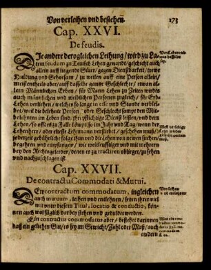 Cap. XXVII. De contractu Commodati & Mutui.