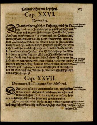 Cap. XXVII. De contractu Commodati & Mutui.