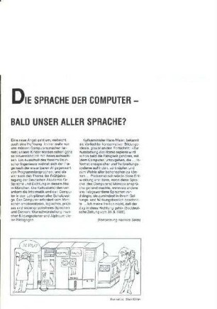 Die Sprache der Computer - bald unser aller Sprache?