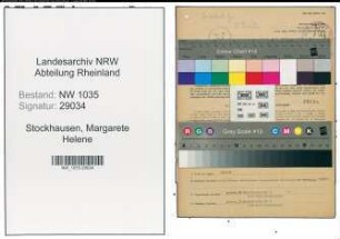 Entnazifizierung Margarete Helene Stockhausen , geb. 29.10.1917 (Telefonistin)