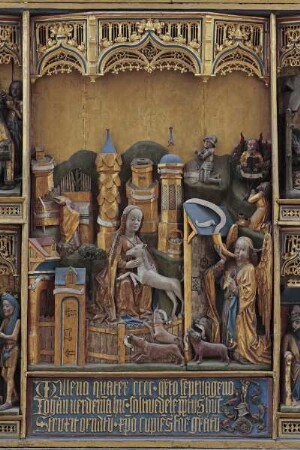 Einhornretabel — Maria und das Einhorn, Verkündigungsszene