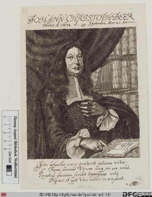 Bildnis Johann Christoph Beer