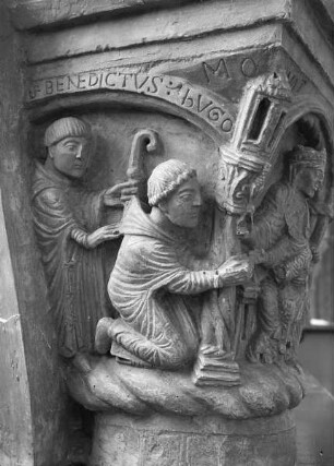 Kapitell mit Benedikt und Hugo, Madonna und Stephanus (?)