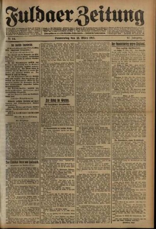 Ausgabe vom Donnerstag, den 18. März 1915.