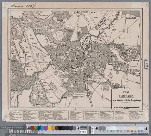 Plan von Leipzig und dessen nächster Umgebung
