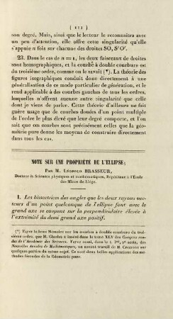 Note sur une propriété de l'ellipse.