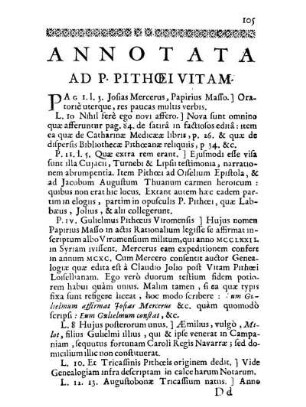 [VI.] Annotata Ad P. Pithœi Vitam.