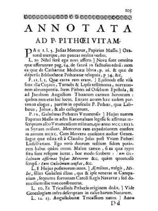 [VI.] Annotata Ad P. Pithœi Vitam.