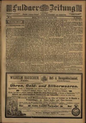 Zweite Ausgabe vom Dienstag, den 16. Dezember 1902.