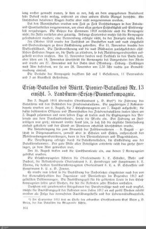 Ersatz-Bataillon des Württ. Pionier-Bataillons Nr. 13.