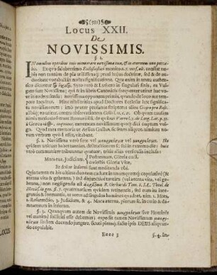 Locus XXII. De Novissimis