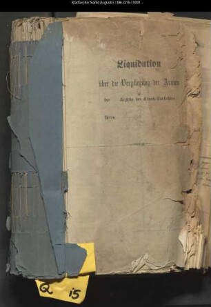 Verpflegung und Unterstützung der Armen und deren Angehörigen sowie der betreffenden Gemeinden