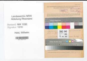 Entnazifizierung Wilhelm Held , geb. 20.12.1889 (Beamter)