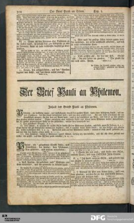 Der Brief Pauli an Philemon.