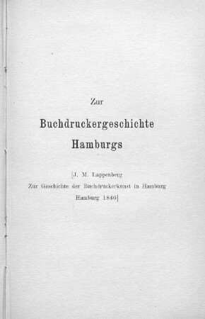 Zur Buchdruckergeschichte Hamburgs