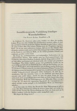 Sozialökonomische Vorbildung künftiger Wirtschaftsführer