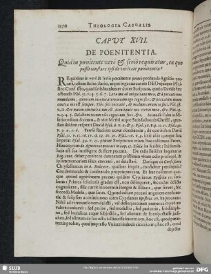 Caput XVII. De Poenitentia