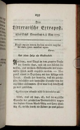 17tes Stück. Sonnabend d. 8. May 1779.
