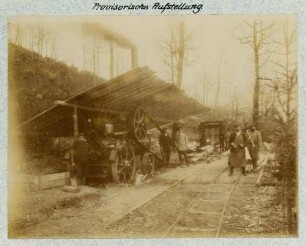 Foto der provisorischen Aufstellung des Sägewerks Wintzfelden