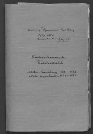 Kirchenkonventsprotokolle Spielberg und Egenhausen