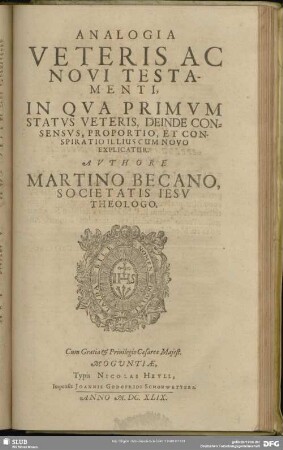 Analogia Veteris et Novi Testamenti ...