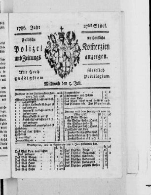 27tes Stück., Ausgabe vom 5. Juli 1786