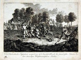 Die österreichische Infanterie erobert am 26. August 1813 die französische Schanze bei dem ehemaligen Moschinskaischen Garten. Blatt 8 aus der Serie "Dresdens Not und Rettung, 1813"