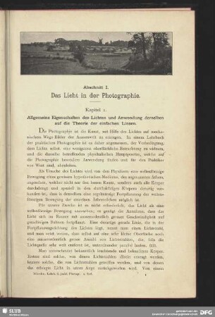 Kapitel 1. Allgemeine Eigenschaften des Lichtes und Anwendung derselben auf die Theorie der einfachen Linsen