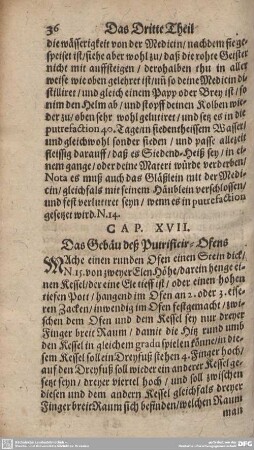 CAP. XVII. Das Gebäu deß Putrificir-Ofens.