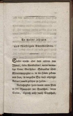 An meine jetzigen und künftigen Amtsbrüder.