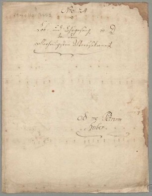 Deinem Heiland deinem Lehrer, V (2), org, D-Dur - BSB Mus.ms. 7553 : [cover title org:] Nro: 24 // Lob- und Lehrgesang in D // von dem // allerheiligsten Altarsakrament // [at bottom right:] ad me Petrum // Huber